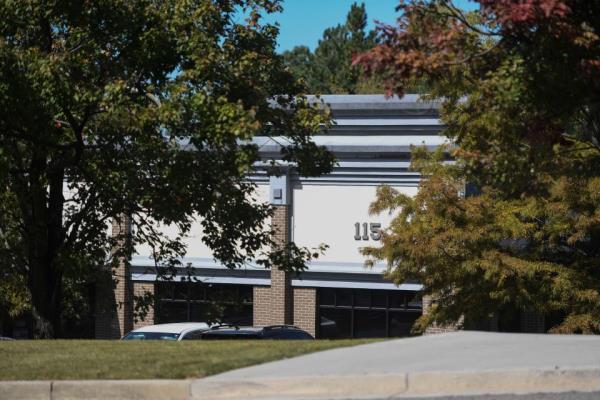 Police respond to a bomb threat at the Social Security Administration office in Augusta, Ga., on Tuesday, Oct. 10, 2023.