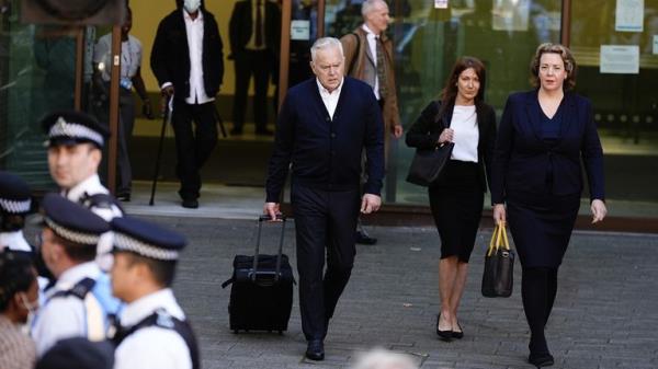 Huw Edwards leaves Westminster Magistrates' Court.
Pic: PA