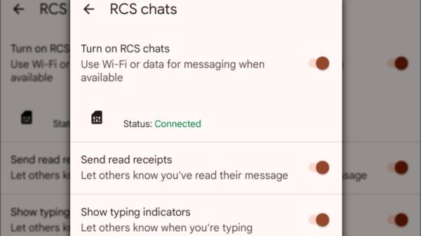 Android RCS chats settings