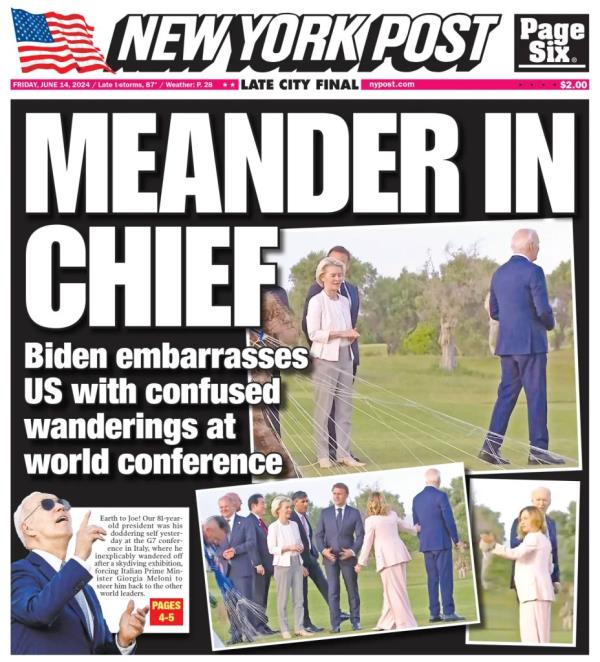 NY Post Cover MEANDER AND CHIEF 
June 14, 2024