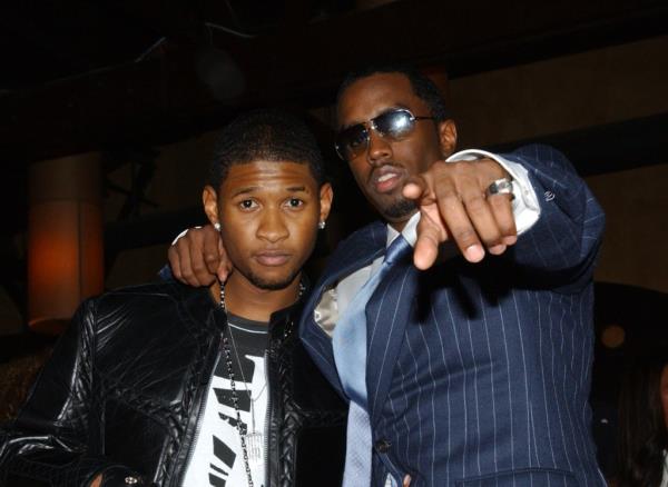 Usher and Diddy at the 2002 American Music Awards After Party