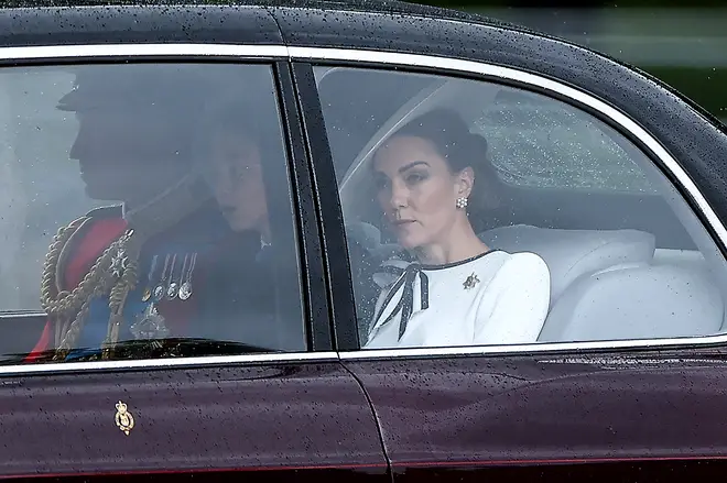 File photo of Princess Kate with Prince William and Prince George in June