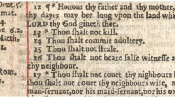 Misprint in the Wicked Bible of 1631