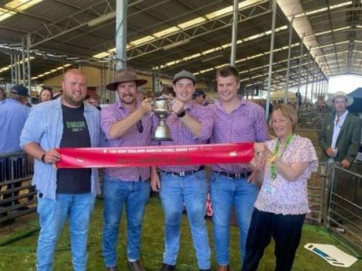 Boar Breeders Association president Sean Spencer poses with a pig at the NZ Agricultural Show in 2023.