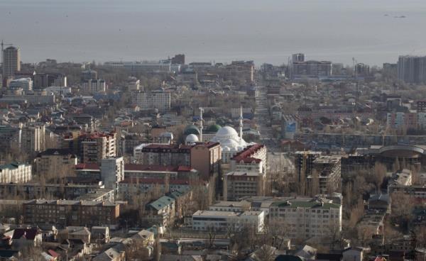 FILE PHOTO: Aerial view of Dagestan capital of Makhachkala