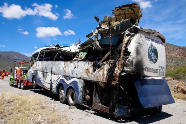 The damaged bus